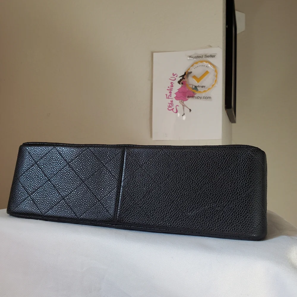 Chanel Classic Jumbo Black Caviar Gold Hw - Picture 12 of 16